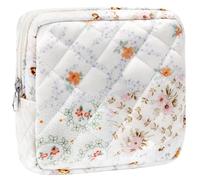 ZLFSRQ Small Quilted Makeup Bag for Purse Mini Quilted Pouch Cute Cotton Makeup Bag with Compartments Aesthetic Cosmetic Bags for Women Coquette Zipper Travel Toiletry Bags Lipstick Pouch, Bee and