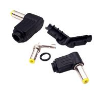 ZLGYGLEO 1/2/5Pcs Right Angle 5.5 * 2.1/5.5 * 2.5mm DC Power Male Welding Audio Connector With Yellow Head 90 Degree DC Adapter(5.5 x 2.1mm,5Pcs)