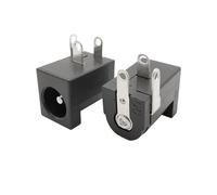 ZLGYGLEO 100/200Pcs DC-005 5.5x2.1mm DC Power Jack Socket DC Connector Right Angle PCB Mount Terminal Round the Needle Black DC005(100Pcs)