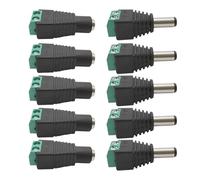 ZLGYGLEO 10Pcs 5.5X2.1MM DC Connectors Power Jack Adapter Male Female 2.1mm x 5.5mm Connector(10Pcs Male)