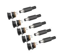ZLGYGLEO 10Pcs (5Pair) 5.5 * 2.1MM Plastic DC Power Male Socket Female Jack Screw Nut Panel Mount Connector 12V 3A 5.5x2.1MM DC022