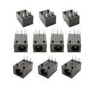ZLGYGLEO 10Pcs DC-003 3.5mm x 1.3mm DC Power Supply Jack Socket 3 Pin Connector 3.5 * 1.3mm Panel Mount Adapter DC003 Black