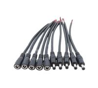 ZLGYGLEO 18cm 18awg 7A DC Male Female Power Supply Connector Cable 5.5x2.1mm 5.5x2.5mm Copper cord light 2.1mm 2.5mm(1pair,5.5x2.1mm)
