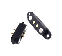 ZLGYGLEO 1Pair Spring-Loaded Magnetic Pogo Pin Connector 2 Pole Pitch 2.8 MM Through Hole Male Female 2A 36V DC Power Charge Probe(Elbow needle)