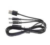 ZLGYGLEO 1pc 1m USB 2.0 male to 2 way DC male Female Splitter Cable 22awg 3A 5.5x2.5mm Power supply Cord adapter Connector Strip(1 USB to 2 Male)