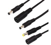 ZLGYGLEO 1Pc 22/18AWG 12V DC Power Charging Cable 5.5x2.1/2.5mm DC Male Female Socket Extension Cord(22AWG 2.1 Male-Male,1M)