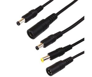 ZLGYGLEO 1Pc 22/18AWG 12V DC Power Charging Cable 5.5x2.1/2.5mm DC Male Female Socket Extension Cord(18AWG 2.1 Elbow Male,1M)