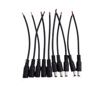 ZLGYGLEO 1pc 3A-10A 16/18/20/22awg DC Male Female jack Power Supply Connector extend Cable 5.5X2.1MM repair Copper Wire big Current 18cm(DC male,16AWG)