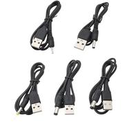 ZLGYGLEO 1PC 5V USB 2.0 Type A Male to 2.5x0.7mm 3.5x1.35mm 4.0x1.7mm 5.5x2.1mm 5.5x2.5mm DC Power Cable Jack Connector Charger Cord(5.5x2.5mm)