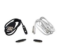 ZLGYGLEO 1pcs 2/4/5Pin 2.54mm Pitch USB Magnetic Charging Cable Male Female PogoPin Connector DC Power Wire Magnets Contact(White 5Pin)