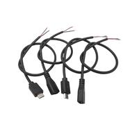ZLGYGLEO 1Pcs 2Pin 4Pin Micro USB/Type C Charger Connector USB 2.0 Type A Male Female Power Supply Extension Cable Wire Data Line(Micro USB Female 2P,0.3M)