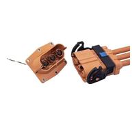 ZLGYGLEO 1pcs 3P 250A DC 1500V High-voltage 8mm three Core High-voltage Connector Straight Male Female Straight Pin Socket(Socket)