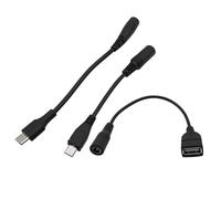 ZLGYGLEO 1Pcs 5.5 x 2.1mm DC Power Female to Male Type-C/Micro USB/USB AF Adapter Connector Cable(Micro USB)