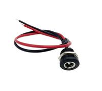 ZLGYGLEO 1Pcs High Current 20AWG 5.5 * 2.1mm/5.5 * 2.5mm DC022D DC Power Cable Female Socket Waterproof Jack Panel Mount Connector(2.1mm Waterproof,1PCS 20CM)