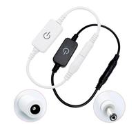 ZLGYGLEO 1Pcs LED Light Strip Touch Dimmer Brightness Dimming Switch Controller 5.5x2.1mm DC 12-24V Adjustable Switch(1Pc White 1Pc Black)