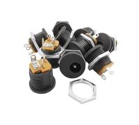 ZLGYGLEO 2/5/10/20Pcs DC-022 5.5 x 2.1mm DC Power Socket Jack Panel Mounting Connector Round Hole Screw Nut Interface DC022(5 Pcs)