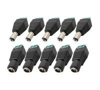 ZLGYGLEO 2/5/10Pcs 12V 5.5mm x 2.5mm Female Male DC Power Jack Adapter(1Pair)