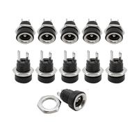 ZLGYGLEO 2/5/10Pcs DC022B 5.5 x 2.1mm DC Power Jack Socket Connector 2 Pin Female Panel Mount Adapter 5.5 * 2.1 mm DC Connector(10Pcs)