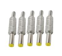 ZLGYGLEO 2/5/10Pcs Silver Metal 5.5x2.1MM 5.5x2.5MM DC Power Jack Male Connector Adapter with Yellow Head 5.5 * 2.5 mm(5.5X2.5mm,5Pcs)