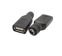 ZLGYGLEO 2/5Pcs USB 2.0 Female to 5.5 x 2.1mm Female DC Power Adapter USB 5V Connector Charger Converter Black(5Pcs)