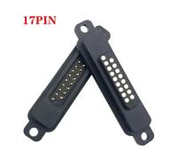 ZLGYGLEO 2pcs Magnetic Connector Anti Misalignment DC Power Adaptor 13/14/15/16/17/18/19/20 Pin Male Female Spring Loaded Power Socket(17Pin with ear)