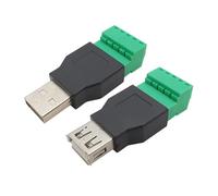 ZLGYGLEO 2Pcs USB 2.0 Type A Male/Female to 5 Pin Screw Terminal Block Connector with Shield USB2.0 to Terminal Adapter(1Pair)
