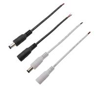 ZLGYGLEO 5/10Pcs 5.5 * 2.1mm DC Power Cable Male Female Jack Connector Pigtail Wire(Balck Male,10Pcs)