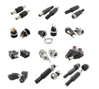 ZLGYGLEO 5/10Pcs 5.5 x 2.1mm DC Connectors Male Female Jack Socket Nut Panel Mount DC Power Adapter 2.1 * 5.5 DC-022 DC-022B(Type8,10Pcs)