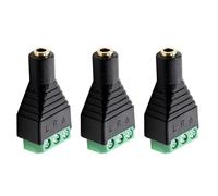 ZLGYGLEO 5/20/100PCS 3Pin Female 3Pole 3.5mm Stereo Male to AV Screw Terminal Stereo Jack 3.5mm Female Terminal Block(3.5mm Stereo Female,5PCS)