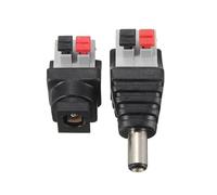 ZLGYGLEO 5/20/100PCS DC Power Male Female 5.5X2.1mm 12V Clip Spring Connector Adapter Cable Pressed connected(DC Female,100PCS)