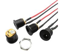 ZLGYGLEO 5.5x2.1mm DC022 DC Power Cable 22AWG 5.5 * 2.5mm DC022 DC Female Jack Panel Mount Charing Socket Soldering 2Pin Wire Connector(5.5x2.5mm,5PCS_10CM)