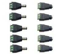 ZLGYGLEO 5Pair/10Pcs DC Power Male Female Screw Type Connector 5.5x2.1mm DC Power Jack(5 Male 5 Female)