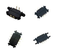 ZLGYGLEO 5PCS 2pin 3 4pin 5Pin DC Magnetic Pogo Pin Connector Male Female 2A Waterproof High Current Spring Loaded Power Socket(2p 2.8 curved pin)