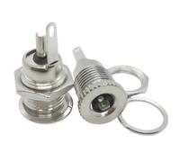 ZLGYGLEO 5Pcs 5.5 mm x 2.1mm DC-099 DC099 Metal DC Power Supply Jack Socket Threaded Charging Socket Female Panel Mount Connectors