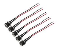 ZLGYGLEO 5Pcs 5.5mm x 2.1mm DC Power Supply Jack Socket Female Panel Mount Connector DC-022B With 20AWG Cable Wire(10cm)