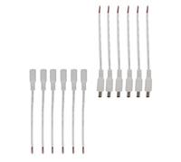 ZLGYGLEO 5pcs/5pair White 5.5 x 2.1mm DC Power Cable 12V DC Male Female Jack Wire Cable Connector(5 Male)