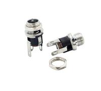 ZLGYGLEO 5Pcs DC025M 5.5 x 2.5mm DC Female Jack PCB Panel Mount Connector With Nut 3 Leg DC-025 DC Charging Socket Adapters 5.5 * 2.5mm