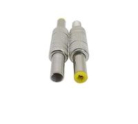 ZLGYGLEO 5Pcs Metal 5.5x 2.1mm 5.5x 2.5mm DC Power Jack Male Connector Adapter With Yellow Head(5.5X2.1mm)