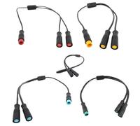 ZLGYGLEO M8 waterproof 1 male to 2 female 2/3/4/5/6 pin DC splitter sensor Connector Cable Electric Bicycle Butt Joint(6pin)