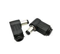 ZLGYGLEO Right Angle DC Power Male Connector 90-Degree DC Wire Bonding Type Soldering Cord 5.5x2.5mm/2.1mm Jack Socket Adapter(5.5 x 2.1mm,10Pcs)