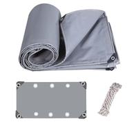 Zlhloj Tarpaulin Waterproof Heavy Duty for Outdoor, PVC 6x8m 520g/m² Tarp Cover with Grommets,UV/Tear Resistant Tarpaulin Sheet for Patio Enclosures for Plants Gardens Chicken Coops Grey