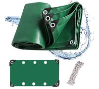 Zlhloj Tarpaulin Waterproof Heavy Duty for Outdoor, PVC 6x8m 520g/m² Tarp Cover with Grommets,UV/Tear Resistant Tarpaulin Sheet for Patio Enclosures for Plants Gardens Chicken Coops Green