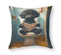 ZLHNBWL Bernedoodle Sitting on The Toilet And Reading The NewspaperPolyester Pillowcase And Pillow Core, Home Textiles Style 18x18in(45x45cm)