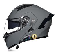 ZLHYQA Modular Motorcycle Helmets Flip Up Front Motor Helmet with Drop-Down Sun Visor, Full Face Motorcycle Helmet for Adults Men Women, Automatic Answering ECE Approved