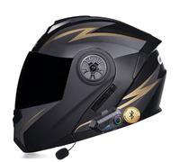 ZLHYQA Motorcycle Helmet, Motor Flip Up Helmet with Dual Sun Visor, Full Face Helmet Automatic Answering Dual Noise Reduction, Moped Street Scooter Helmet, ECE Approved