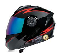 ZLHYQA Motorcycle Helmet, Motor Flip Up Helmet with Dual Sun Visor, Full Face Helmet Automatic Answering Dual Noise Reduction, Moped Street Scooter Helmet, ECE Approved