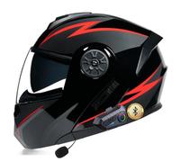 ZLHYQA Motorcycle Helmet, Motor Flip Up Helmet with Dual Sun Visor, Full Face Helmet Automatic Answering Dual Noise Reduction, Moped Street Scooter Helmet, ECE Approved