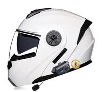 ZLHYQA Motorcycle Helmet, Motor Flip Up Helmet with Dual Sun Visor, Full Face Helmet Automatic Answering Dual Noise Reduction, Moped Street Scooter Helmet, ECE Approved