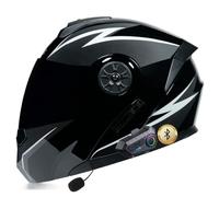 ZLHYQA Motorcycle Helmet, Motor Flip Up Helmet with Dual Sun Visor, Full Face Helmet Automatic Answering Dual Noise Reduction, Moped Street Scooter Helmet, ECE Approved