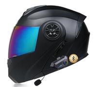 ZLHYQA Motorcycle Helmet, Motor Flip Up Helmet with Dual Sun Visor, Full Face Helmet Automatic Answering Dual Noise Reduction, Moped Street Scooter Helmet, ECE Approved